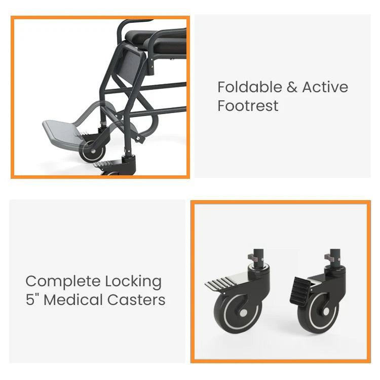 Frido - 2000 Commode Wheelchair (with Top Seat)