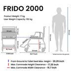 Frido - 2000 Commode Wheelchair (with Top Seat)