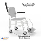 Prime SAS100 | Attendant Propelled Shower Commode Wheelchair