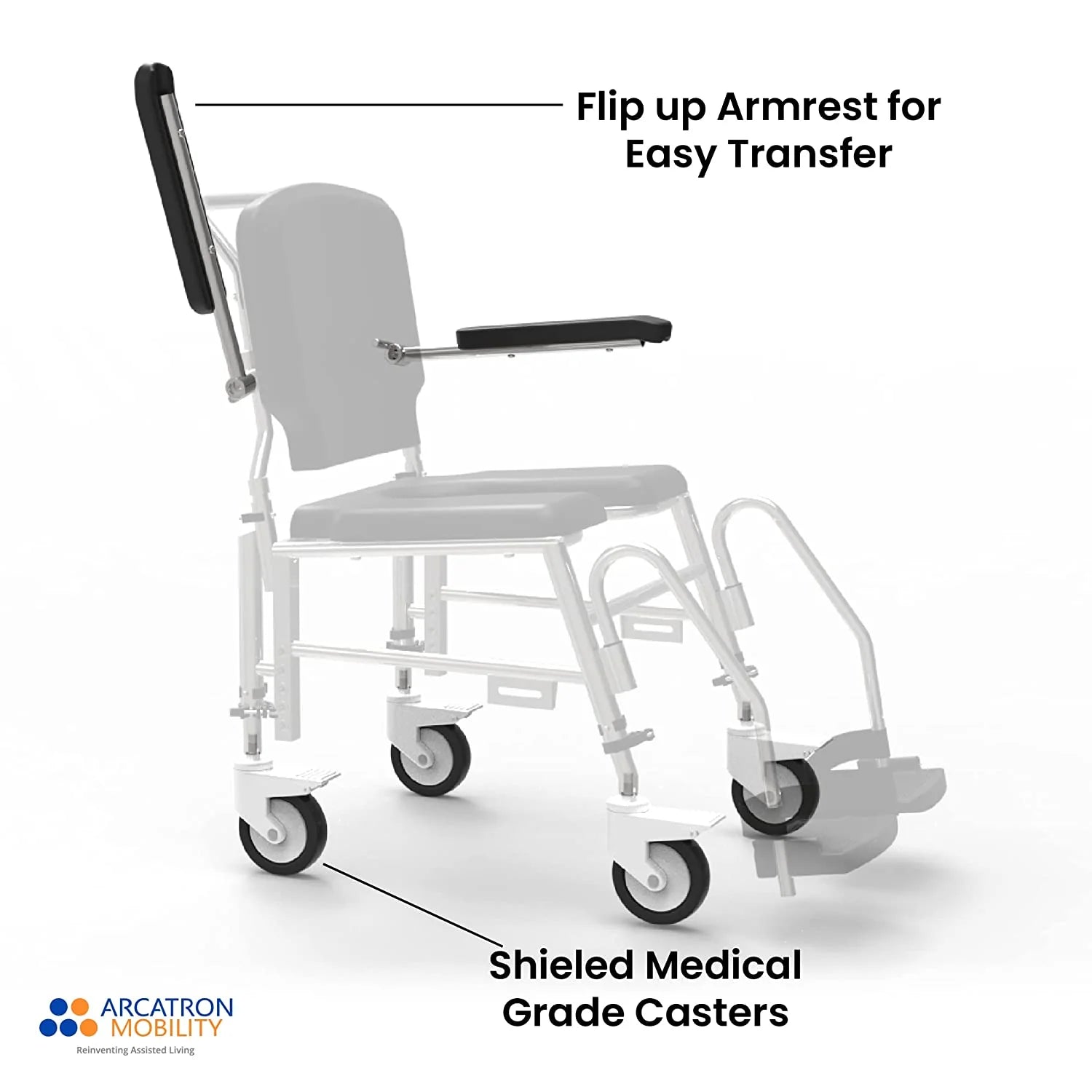 Prime SAS100 | Attendant Propelled Shower Commode Wheelchair