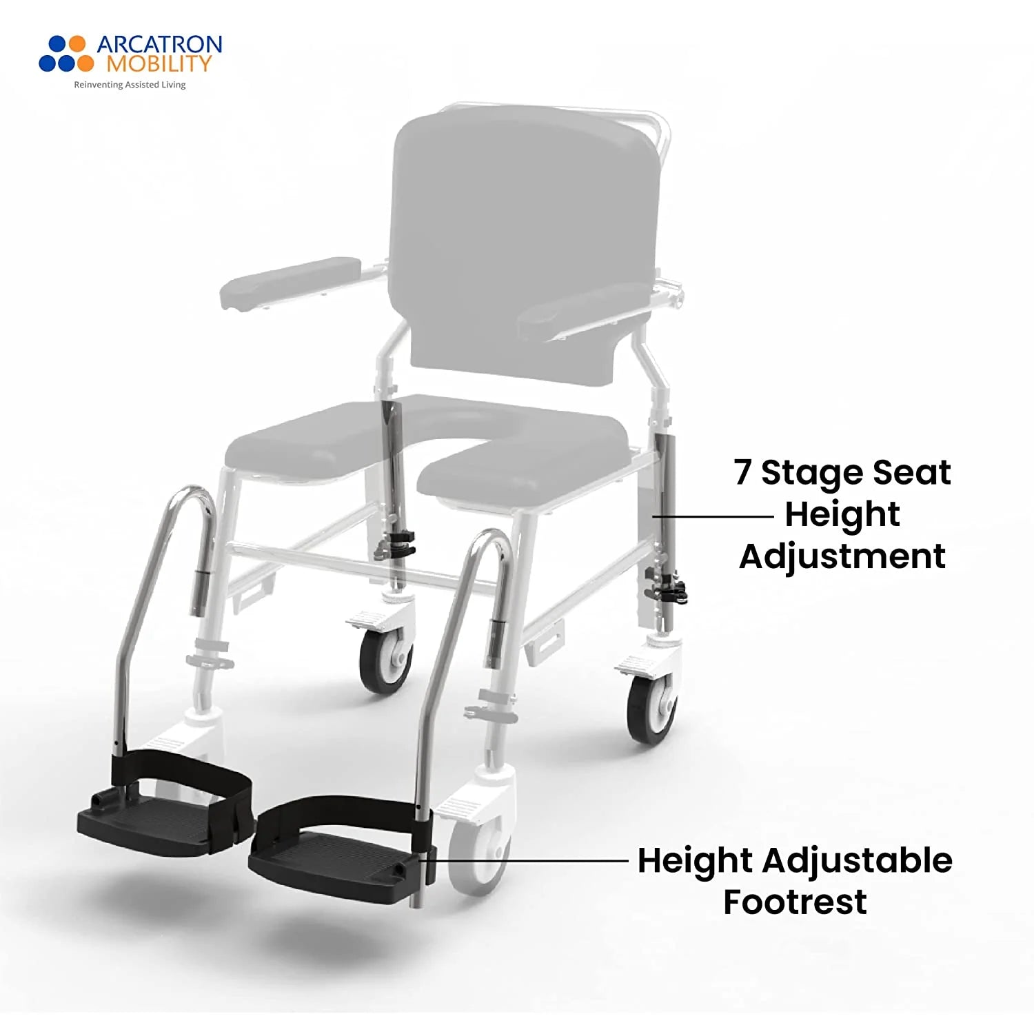 Prime SAS100 | Attendant Propelled Shower Commode Wheelchair