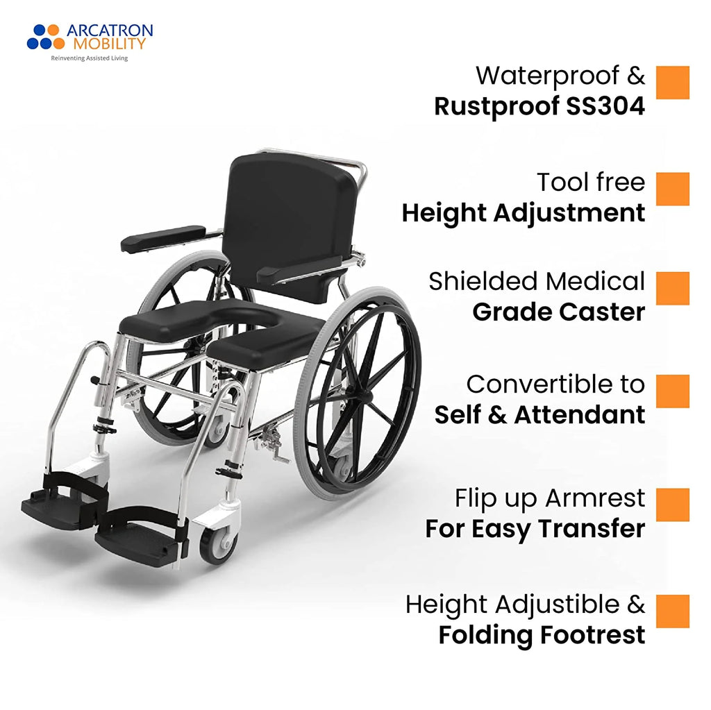 Prime SSS100 | Self Propelled Shower Commode Wheelchair