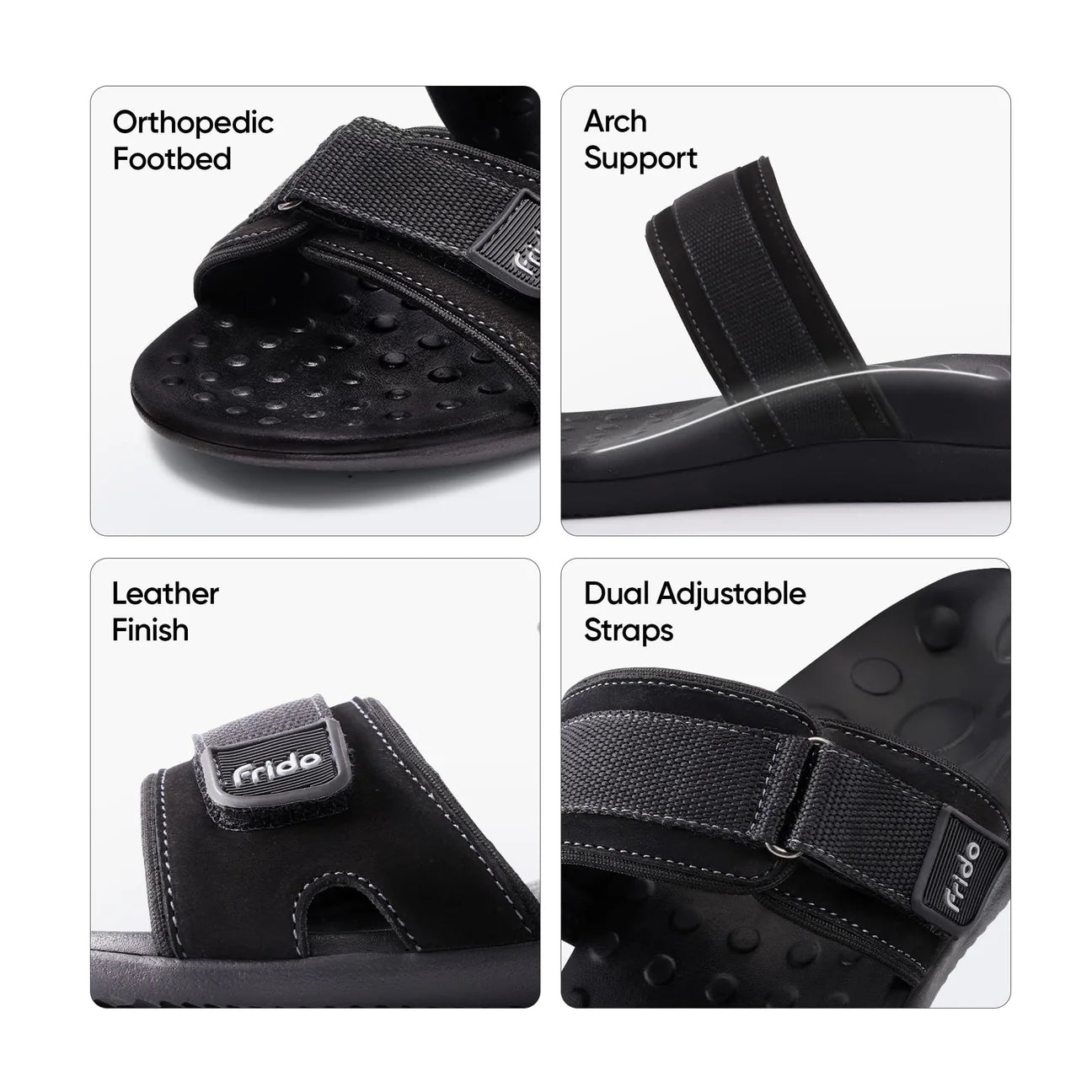 Frido Men's Orthotics Dual Strap Sandals