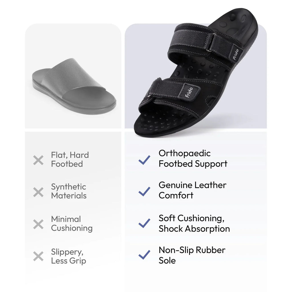 Frido Men's Orthotics Dual Strap Sandals