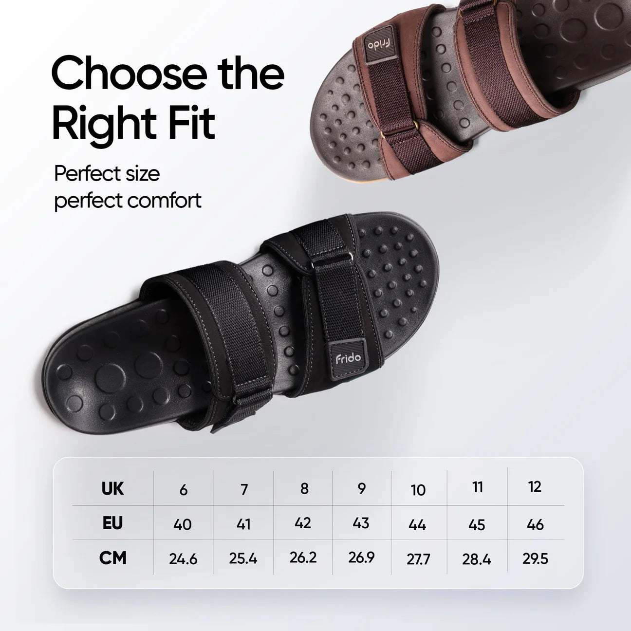 Frido Men's Orthotics Dual Strap Sandals