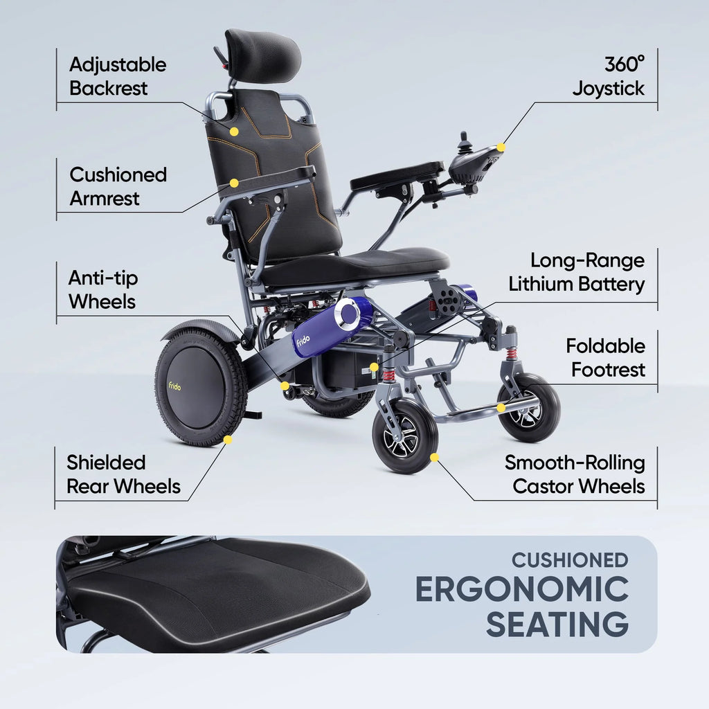 Frido Prime Plus Electric Wheelchair (Double Battery)