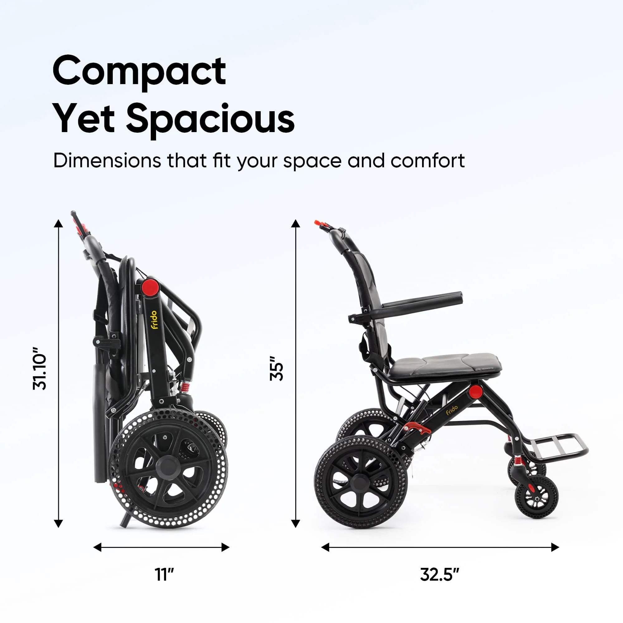 Frido Foldable Travel Wheelchair