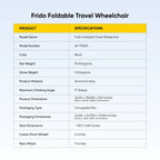 Frido Foldable Travel Wheelchair