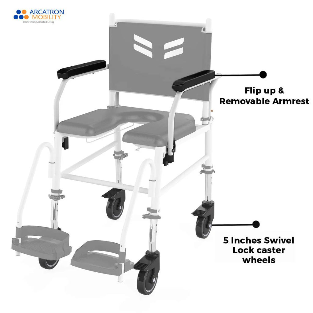 Prime FPA007 | Attendant Propelled Shower Commode Wheelchair