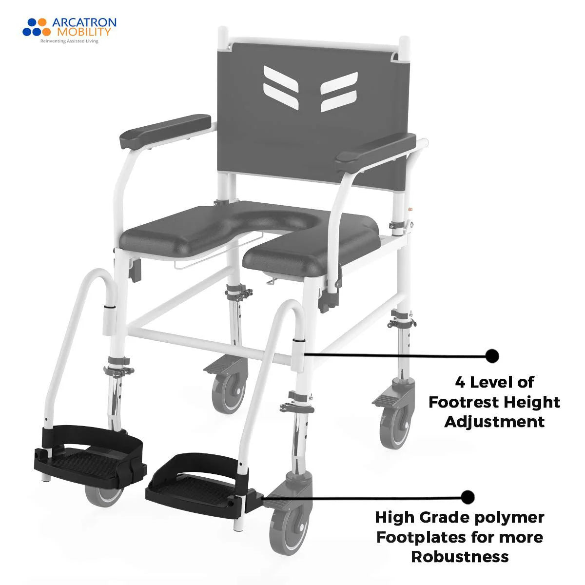 Prime FPA007 | Attendant Propelled Shower Commode Wheelchair