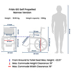 GO Self Propelled | Travel and Shower Commode Wheelchair