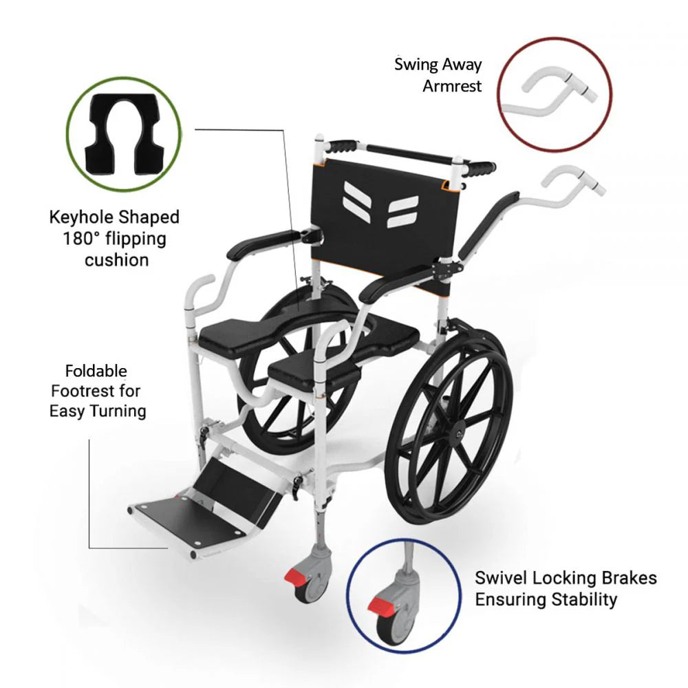 GO Self Propelled | Travel and Shower Commode Wheelchair