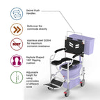 GO Attendant Propelled | Travel and Shower Commode Wheelchair